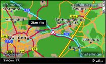 Weergave van een TMC/TMCpro-verkeersmelding op de kaart